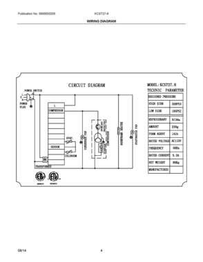 03 - WIRING DIAGRAM Diagram and Parts List for KCST27-8  Frigidaire Miscellaneous
