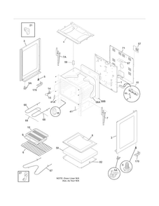 Body Diagram and Parts List for FFEF3010LBD  Frigidaire Range