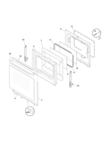 Door Diagram and Parts List for FFEF3015PWB  Frigidaire Range