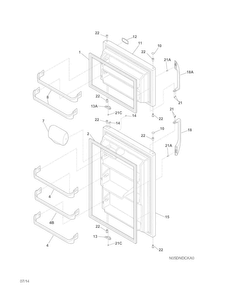Doors Diagram and Parts List for FFHT1816PS3  Frigidaire Refrigerator