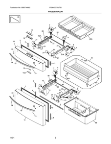 Freezer Door Diagram and Parts List for FG4H2272UF06  Frigidaire Freezer