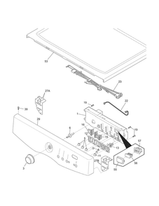 Controls/top Panel Diagram and Parts List for FASG7021NW0  Frigidaire Dryer