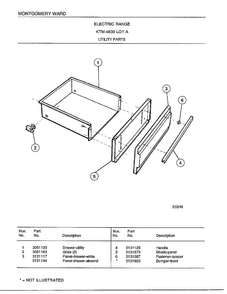 Utility Parts Diagram and Parts List for 4839A  Frigidaire Range
