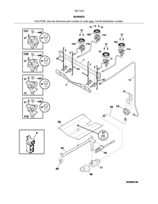 Burner Diagram and Parts List for 79073232314  Kenmore Range