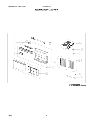 Part Location Diagram of 5304517005 Frigidaire LOUVER