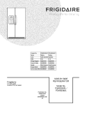 COVER Diagram and Parts List for FGHS2342LF1  Frigidaire Refrigerator