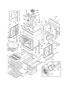 Body Diagram and Parts List for FGEW2765PBC  Frigidaire Wall Oven