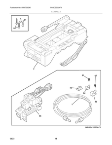 Ice Maker Diagram and Parts List for PRSC2222AF3  Frigidaire Refrigerator