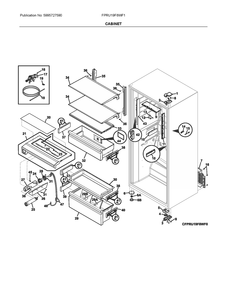 Cabinet Diagram and Parts List for FPRU19F8WF1  Electrolux Refrigerator