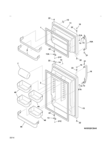 Doors Diagram and Parts List for 25362112017  Kenmore Refrigerator