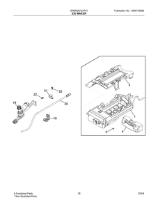 Ice Maker Diagram and Parts List for GRMN2872AF01  Frigidaire Refrigerator
