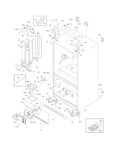 Cabinet Diagram and Parts List for FFHB2740PE1  Frigidaire Refrigerator