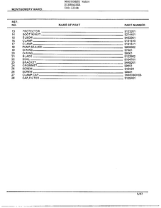 Dishwasher Page 11 Diagram and Parts List for 1236B  Frigidaire Dishwasher