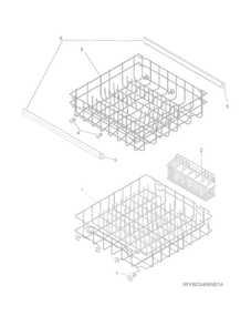 Racks Diagram and Parts List for FFBD2406NB6A  Frigidaire Dishwasher