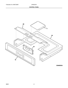 Control Panel Diagram and Parts List for 20462033A  Frigidaire Range
