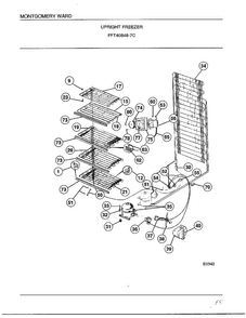 Upright Freezer Page 5 Diagram and Parts List for 40848-7C  Frigidaire Freezer