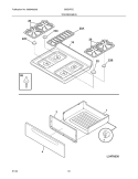 TOP / DRAWER Diagram and Parts List for GSG3PZCQD  Frigidaire Range