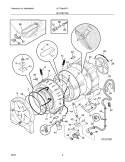 MOTOR / TUB Diagram and Parts List for GLTF2940FE1  Frigidaire Washer
