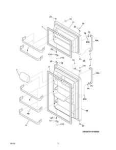 Doors Diagram and Parts List for KATR1816PS3  Kelvinator Refrigerator