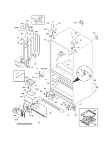 Cabinet Diagram and Parts List for FFHN2740PE3A  Frigidaire Refrigerator