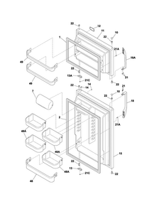 Door Diagram and Parts List for CFHT1843PS2  Frigidaire Refrigerator