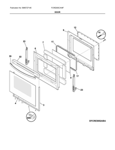 Door Diagram and Parts List for FCRE305CAWF  Frigidaire Range