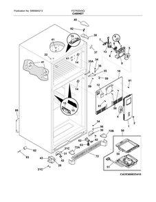 Cabinet Diagram and Parts List for FGTR2045QP2  Frigidaire Refrigerator