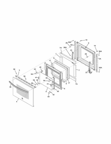 Door Diagram and Parts List for 79049502312  Kenmore Wall Oven