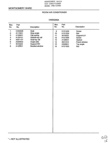 Room Air Conditioner Page 8 Diagram and Parts List for 5288A  Frigidaire Air Conditioner