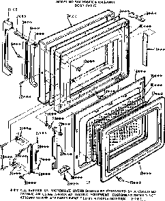 Door Parts Diagram and Parts List for 5649998010  Kenmore Microwave