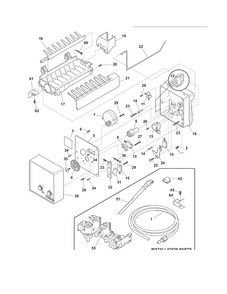 Ice Maker Diagram and Parts List for FFHS2313LE7  Frigidaire Refrigerator