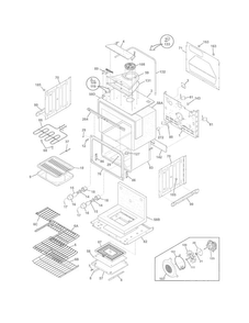 Upper Oven Diagram and Parts List for FGET3065KFB  Frigidaire Wall Oven