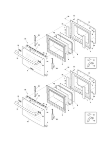 Doors Diagram and Parts List for EI30EW45KW3  Electrolux Wall Oven