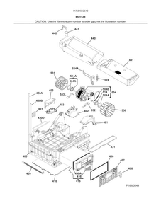 Motor Diagram and Parts List for 41781912510  Kenmore Dryer