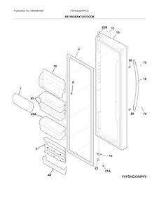 Refrigerator Door Diagram and Parts List for FGHC2355PFCC  Frigidaire Refrigerator