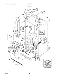 Cabinet Diagram and Parts List for FFHB2750TP4  Frigidaire Refrigerator