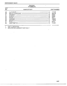 Freezer Page 5 Diagram and Parts List for 46656B-7  Frigidaire Freezer