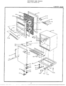 Cabinet-door Diagram and Parts List for 40437-7A  Frigidaire Freezer