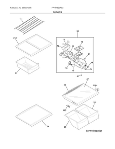 Shelves Diagram and Parts List for FPHT18D3RS3  Frigidaire Refrigerator