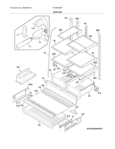 Shelves Diagram and Parts List for FGHB2866PPFA  Frigidaire Refrigerator