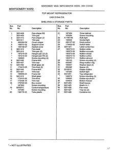 Shelving And Storage Parts Page 2 Diagram and Parts List for 21844A  Frigidaire Refrigerator