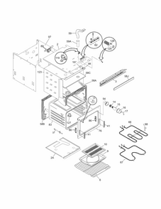 Upper Oven Diagram and Parts List for 79041393401  Kenmore Wall Oven