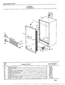 Freezer Diagram and Parts List for 40846-7D  Frigidaire Freezer