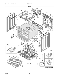 Body Diagram and Parts List for FCFE3062AWB  Electrolux Range