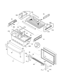 Freezer Drawer/baskets Diagram and Parts List for EI23BC65KS5  Electrolux Refrigerator