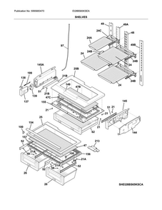 Shelves Diagram and Parts List for EI28BS65KSEA  Electrolux Refrigerator
