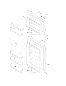 Doors Diagram and Parts List for 25361814018  Kenmore Refrigerator