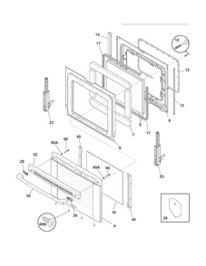 Door Diagram and Parts List for CEI30EF5GSH  Electrolux Range