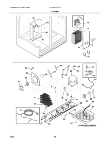 System Diagram and Parts List for FFSS2625TS5  Frigidaire Refrigerator