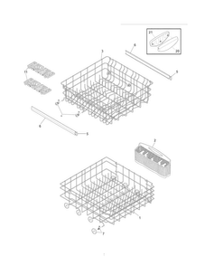 Racks Diagram and Parts List for FGBD2431KW1A  Frigidaire Dishwasher